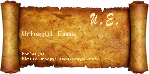 Urhegyi Emma névjegykártya